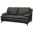 2-SITZER-SOFA Dunkelgrün Echtleder  - Dunkelgrün/Schwarz, Design, Leder/Metall (178/92/98cm) - Novel