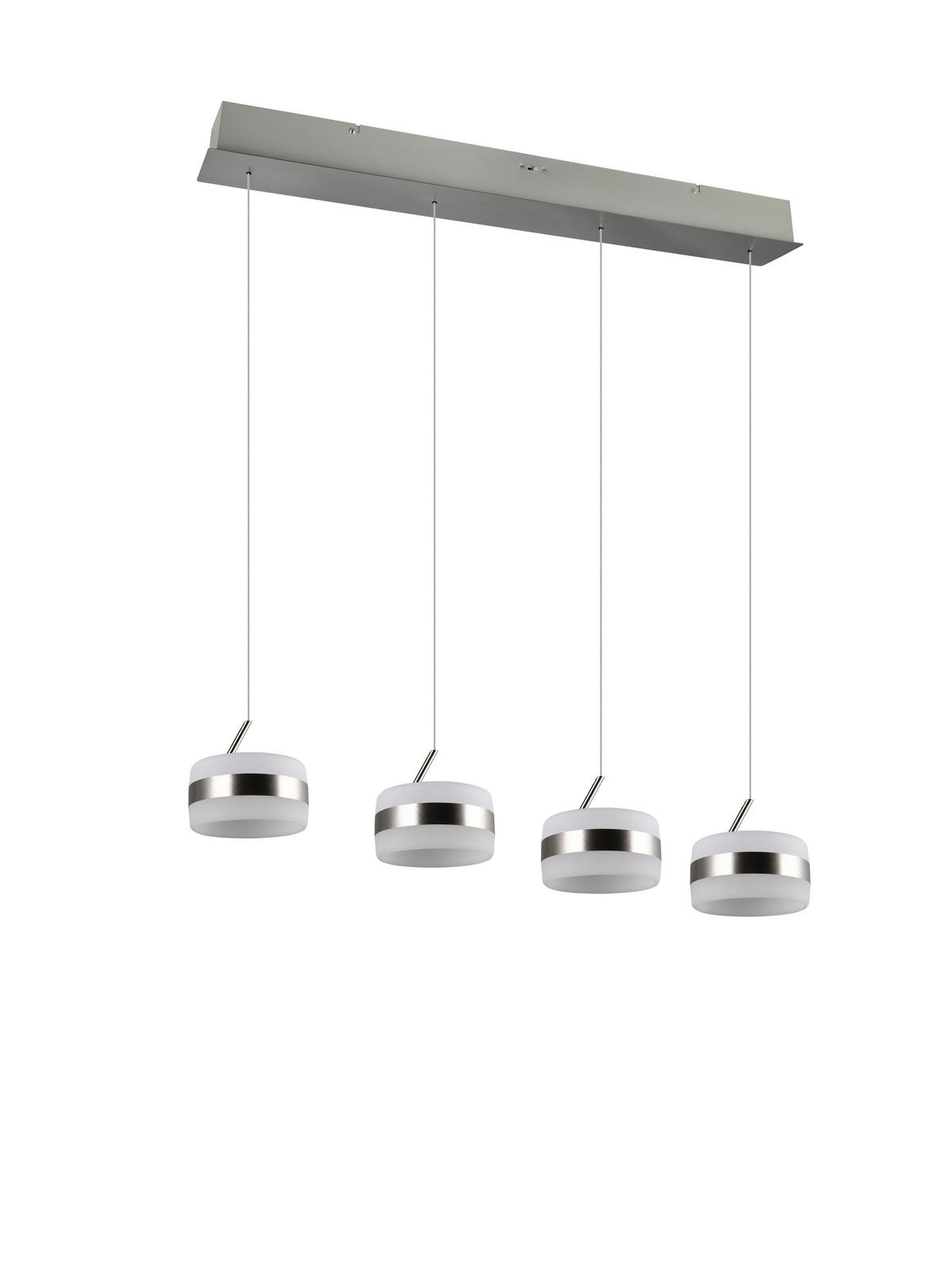 LED FÜGGŐLÁMPA 85/15,5/150 cm  - nikkelszínű/fehér, Design, műanyag/fém (85/15,5/150cm) - Trio Leuchten