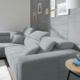 ECKSOFA in Mikrofaser Platinfarben  - Platinfarben/Chromfarben, Design, Textil/Metall (207/301cm) - Xora