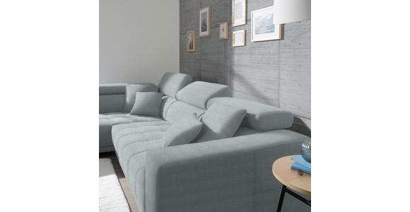 ECKSOFA in Mikrofaser Platinfarben  - Platinfarben/Chromfarben, Design, Textil/Metall (207/301cm) - Xora