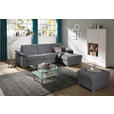 ECKSOFA in Flachgewebe Grau  - Chromfarben/Grau, KONVENTIONELL, Textil/Metall (285/176cm) - Novel