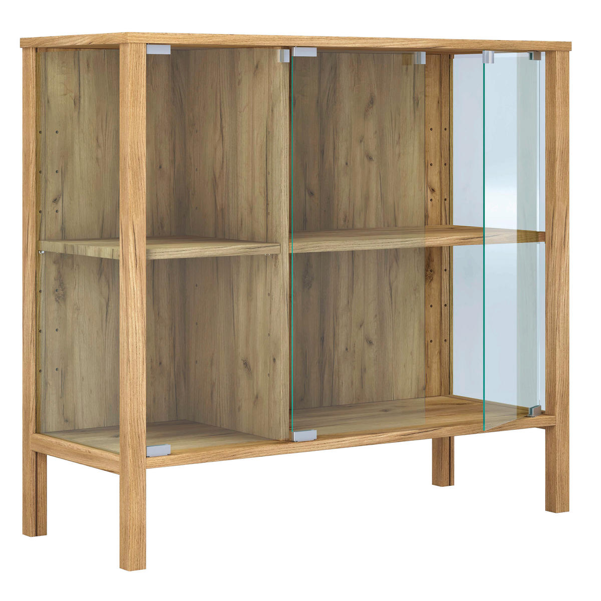 ŠIROKÁ KOMODA, čiré, medový dub, 87/80/35 cm - černá/čiré, Design, kompozitní dřevo/plast (87/80/35cm) - Livetastic