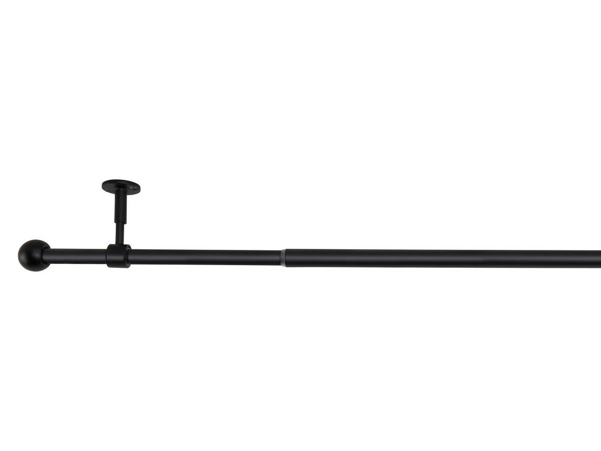 VORHANGSTANGENSET   - Schwarz, Basics, Metall (120/8/3.3cm)