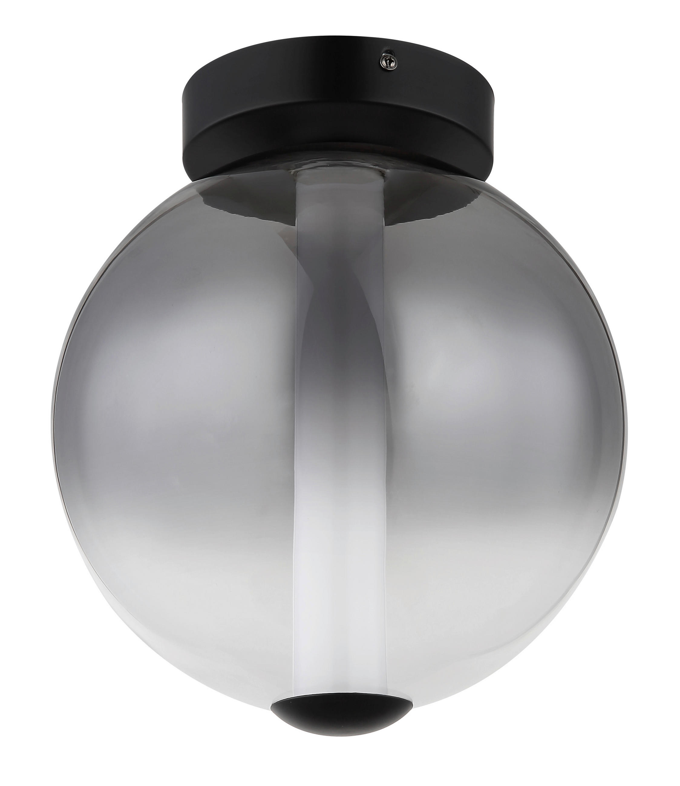 LED-DECKENLEUCHTE LACY 25/28,5 cm   - Opal/Schwarz, Design, Glas/Kunststoff (25/28,5cm) - Globo