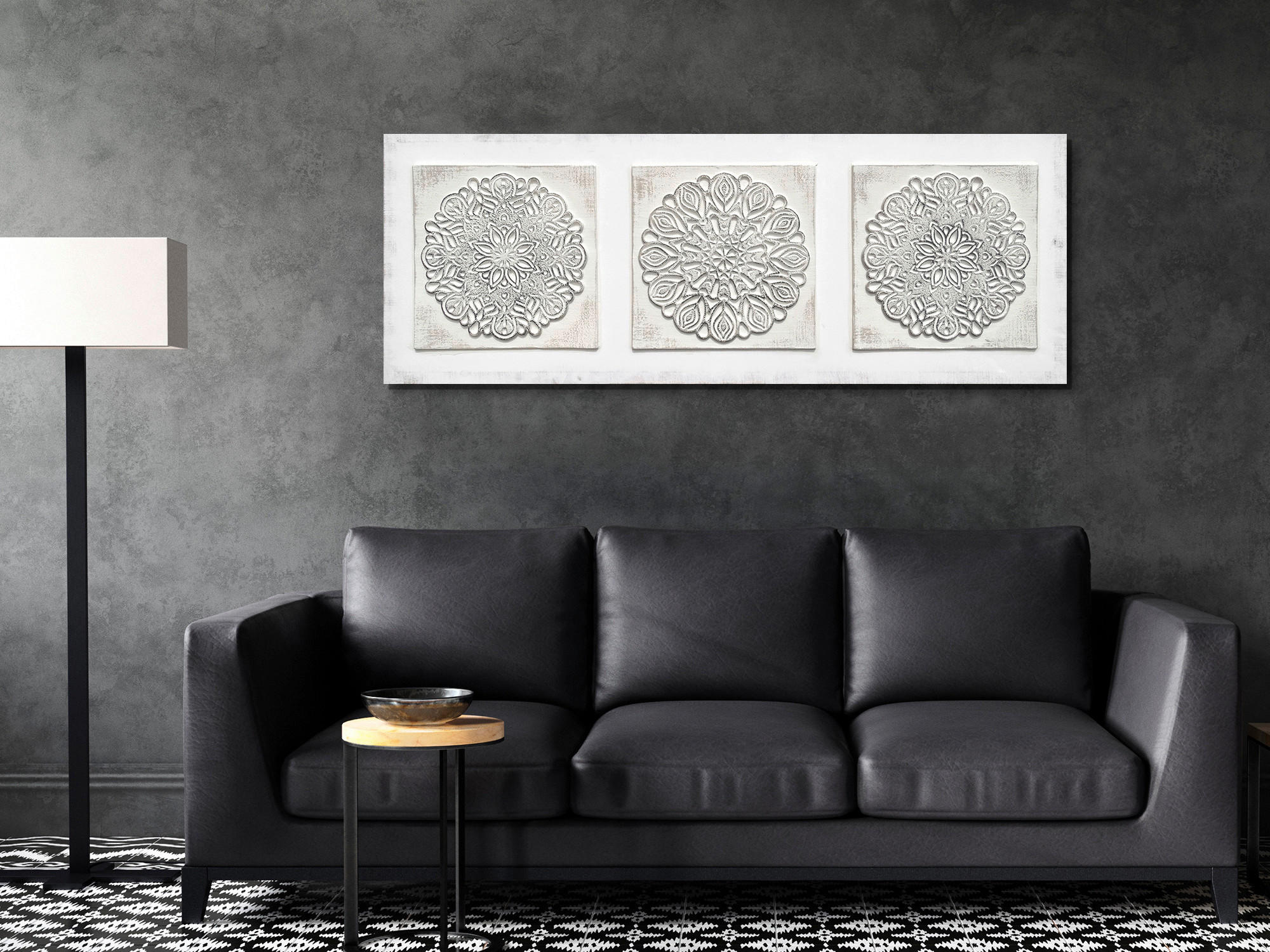 ORIGINÁLNY OBRAZ, abstraktné, etno, 150/55 cm  - hnedá/biela, Lifestyle, kompozitné drevo/textil (150/55cm) - Monee