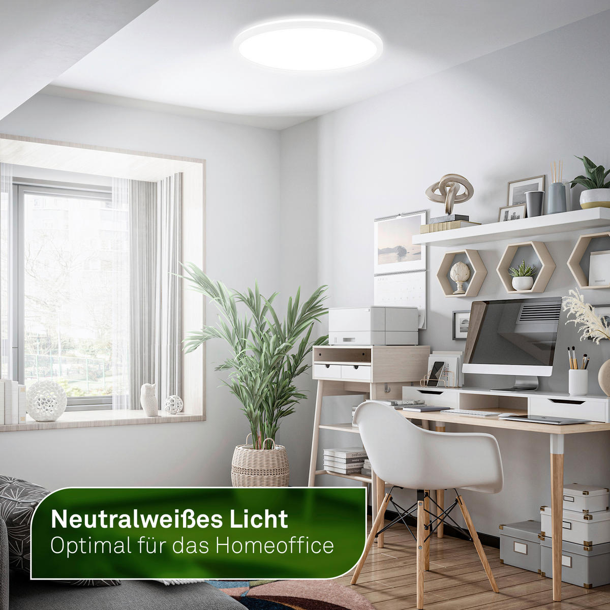 LED-DECKENLEUCHTE Tava A 42/3 cm   - Weiß, Basics, Kunststoff (42/3cm) - Briloner