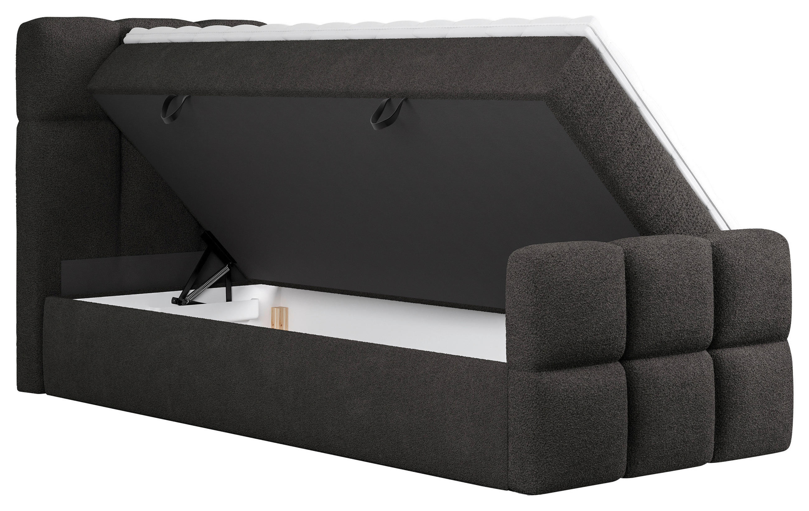 BOXBETT 90/200 cm  in Schwarz  - Schwarz, Design, Holzwerkstoff/Kunststoff (90/200cm) - Xora
