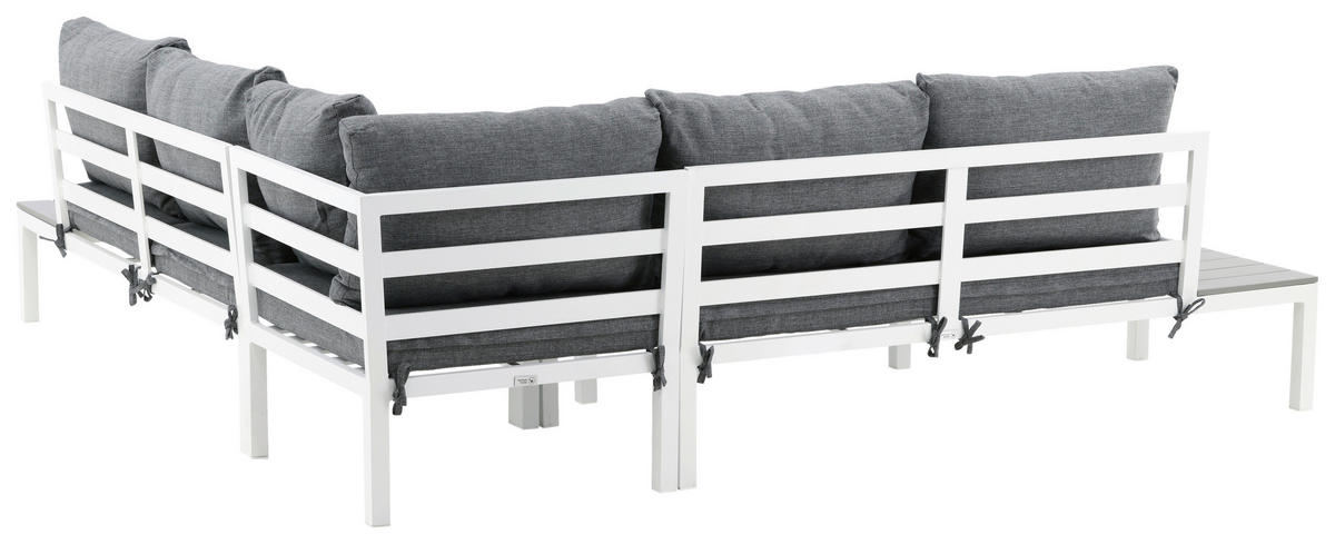 LOUNGEGARNITUR 133/167 cm Aluminium  - Weiß, KONVENTIONELL, Metall (133/167cm) - Gardenson