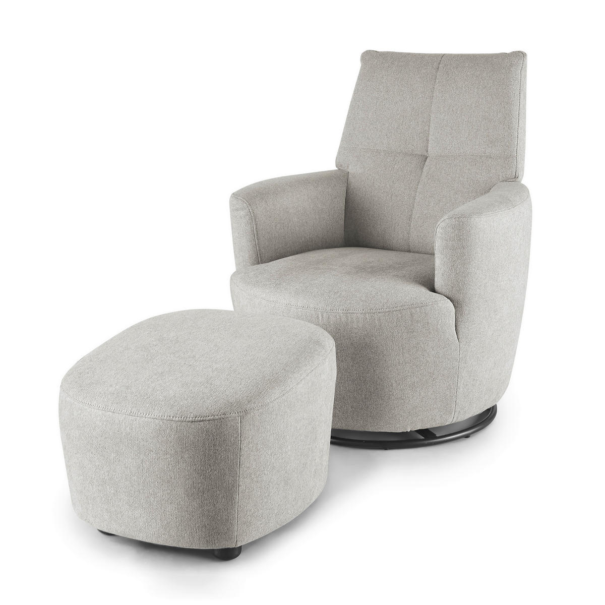 SESSEL Webstoff Hellgrau    - Hellgrau/Schwarz, Design, Textil/Metall (80/96/88cm) - SetOne by Musterring