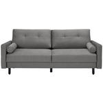 SCHLAFSOFA in Samt Grau  - Schwarz/Grau, KONVENTIONELL, Holz/Textil (220/95/98cm) - Carryhome