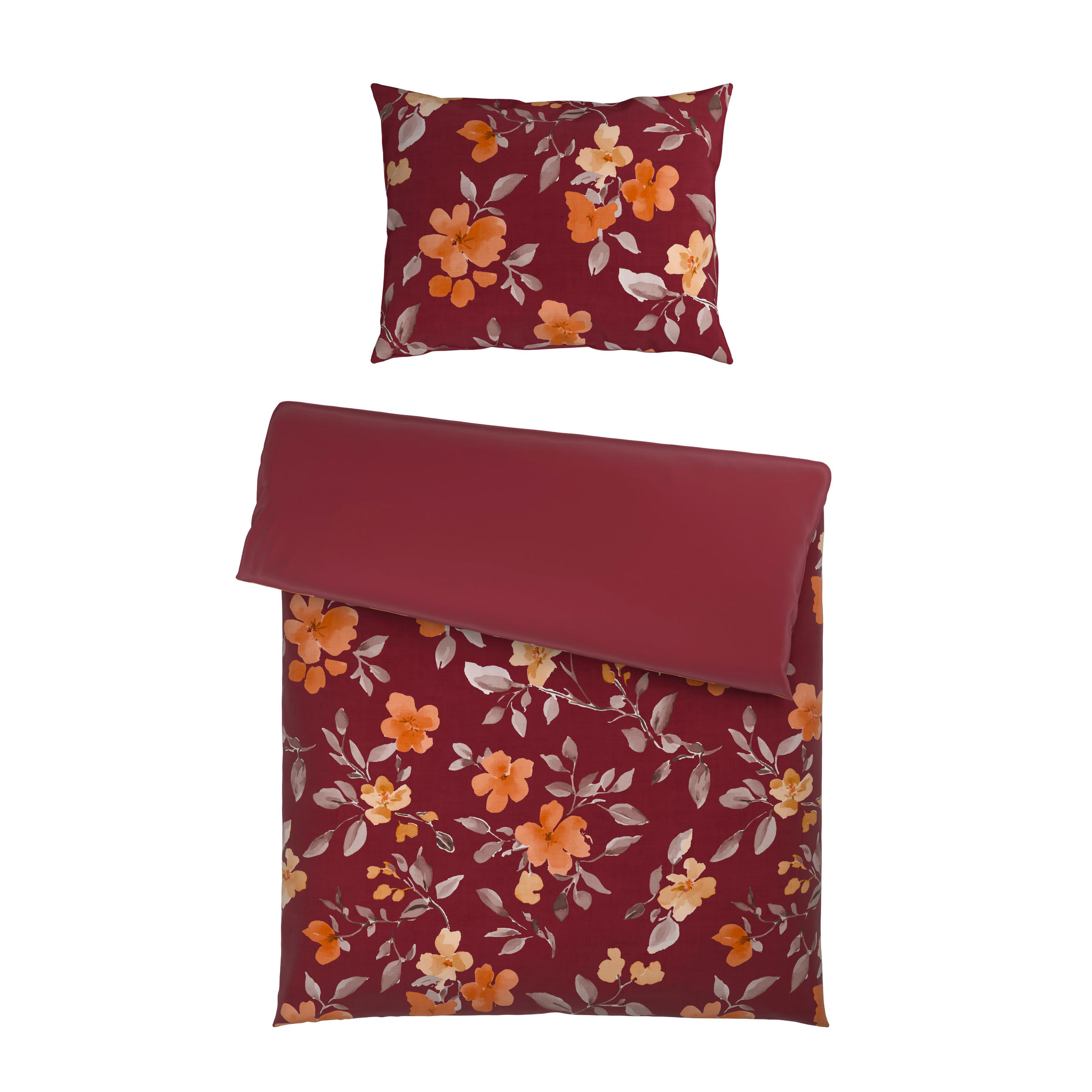 WENDEBETTWÄSCHE Mavie Satin 140/200 cm  - Rot, KONVENTIONELL, Textil (140/200cm) - Novel