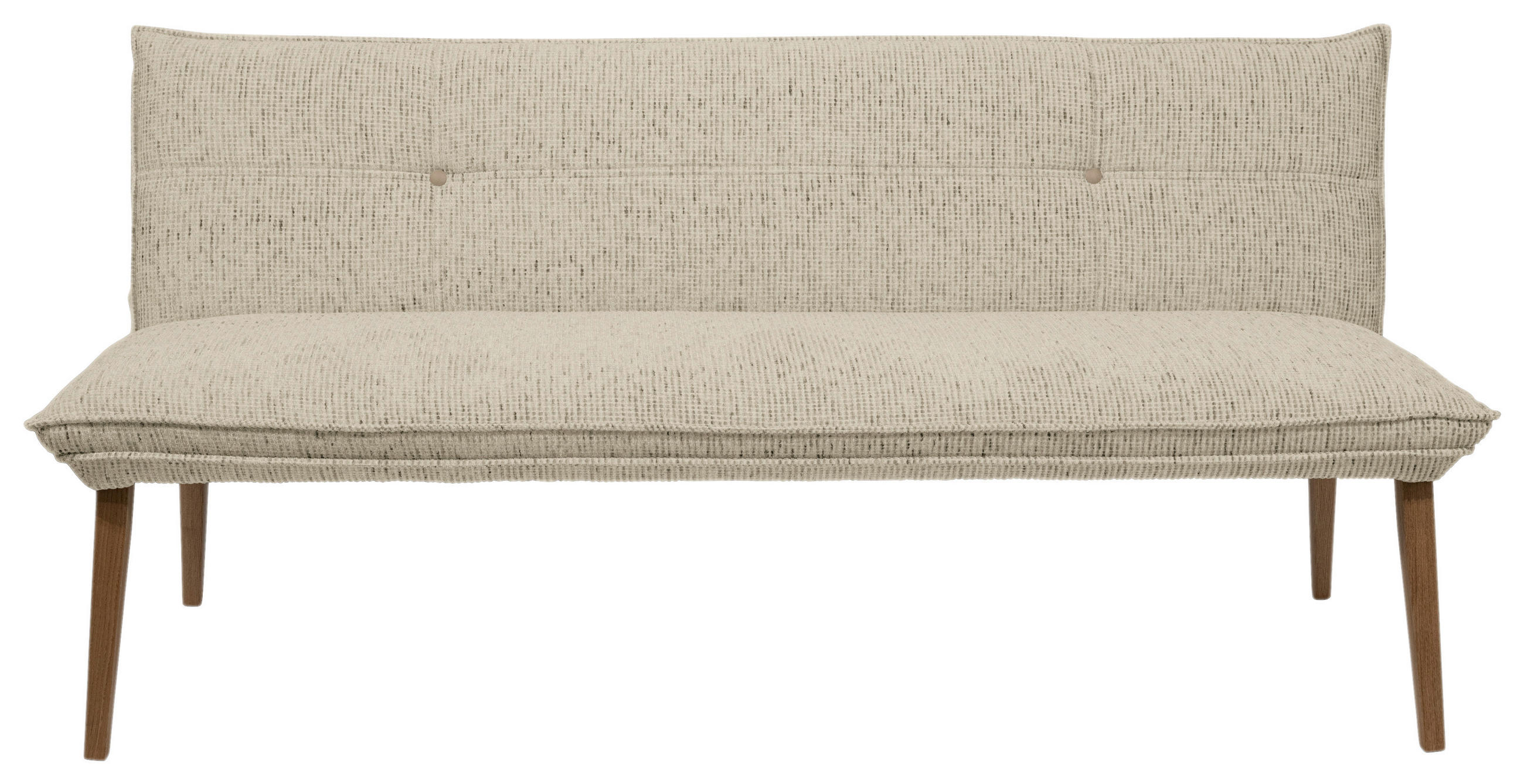 SITZBANK 179/86/65 cm Chenille Eichefarben, Beige Eiche massiv Holz  - Eichefarben/Eschefarben, KONVENTIONELL, Holz/Textil (179/86/65cm) - Valdera