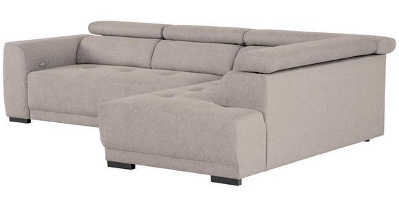 ECKSOFA Taupe Struktur - Taupe/Schwarz, Design, Kunststoff/Textil (284/205cm) - Xora