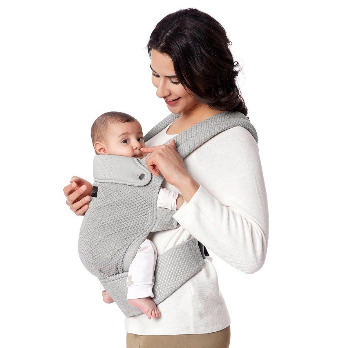 BABYTRAGE CARRIER AIR MESH  - Hellgrau, Basics, Textil (16/31/14,5cm) - Momcozy