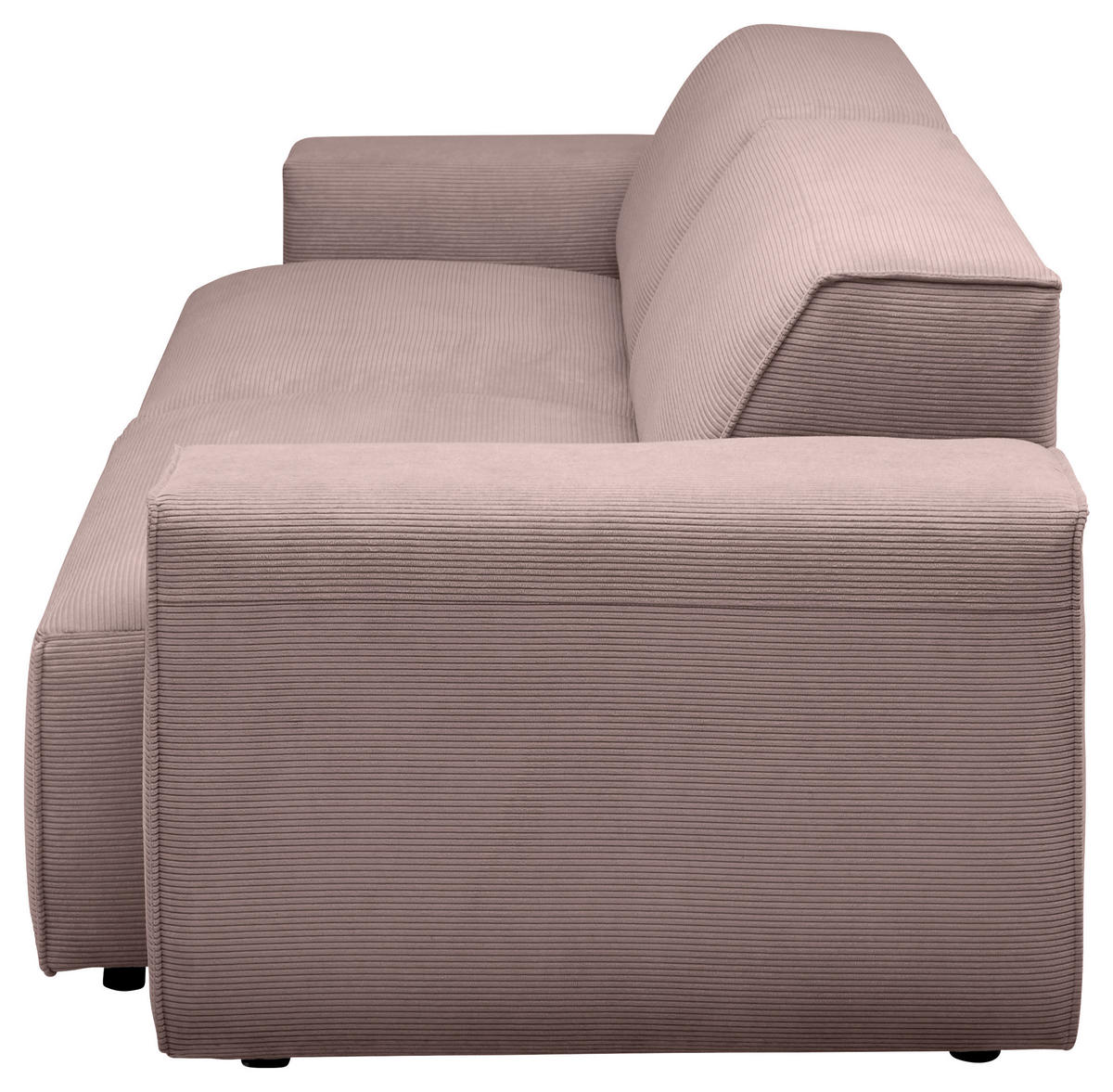 3-SITZER-SOFA Cord Altrosa  - Schwarz/Altrosa, Design, Kunststoff/Textil (236/71/101cm) - Pure Home Lifestyle