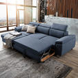 ECKSOFA in Webstoff Blau  167/250 cm  - Blau/Silberfarben, Design, Textil/Metall (167/250cm) - Xora