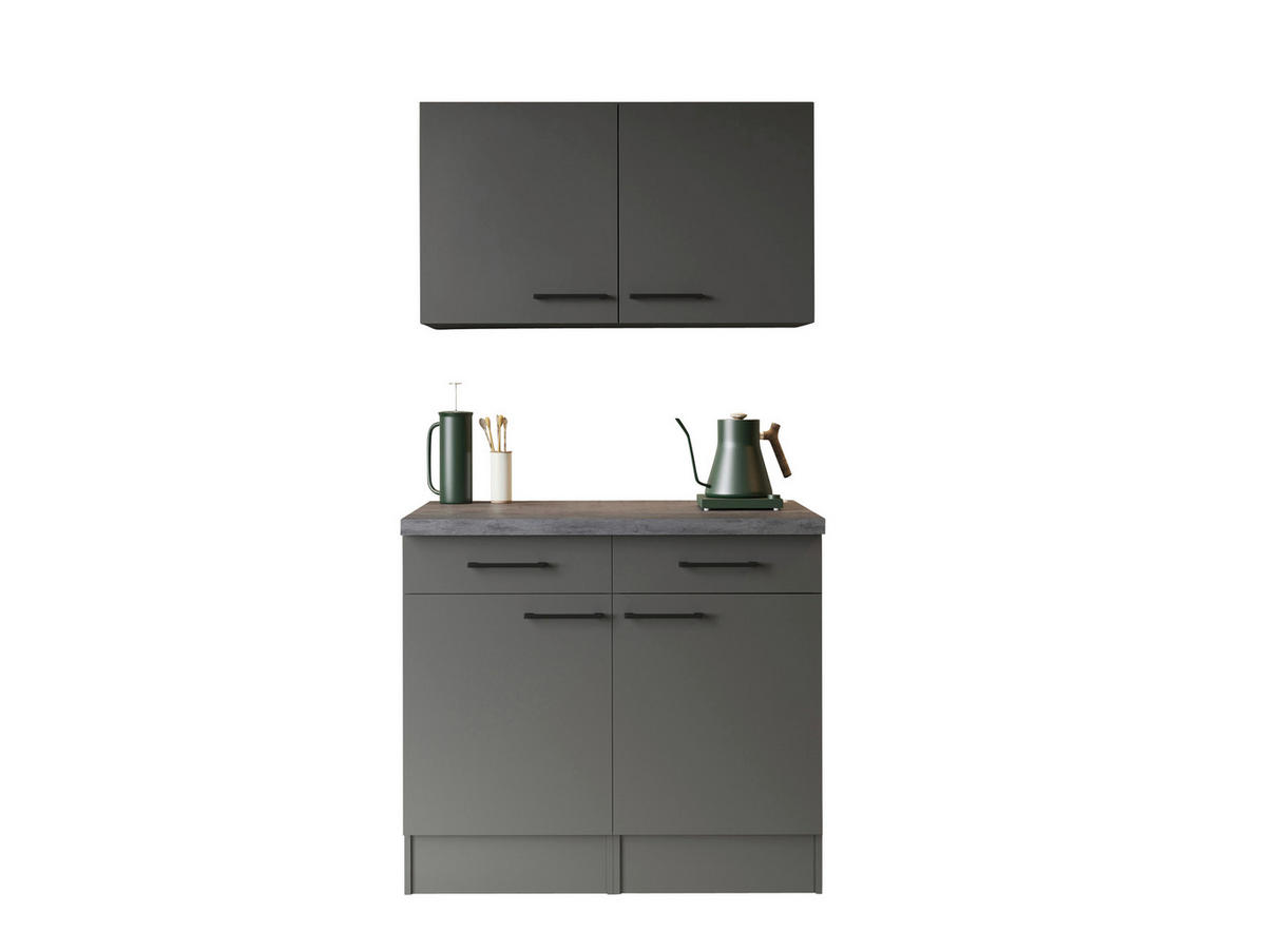 Bufet in gri - stejar Artisan/negru, Trend, metal/material pe bază de lemn (100/200/60cm) - Respekta