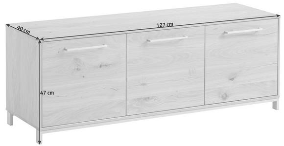 GARDEROBENBANK 127/47/40 cm - Edelstahlfarben/Eichefarben, Natur, Holz/Metall (127/47/40cm) - Novel