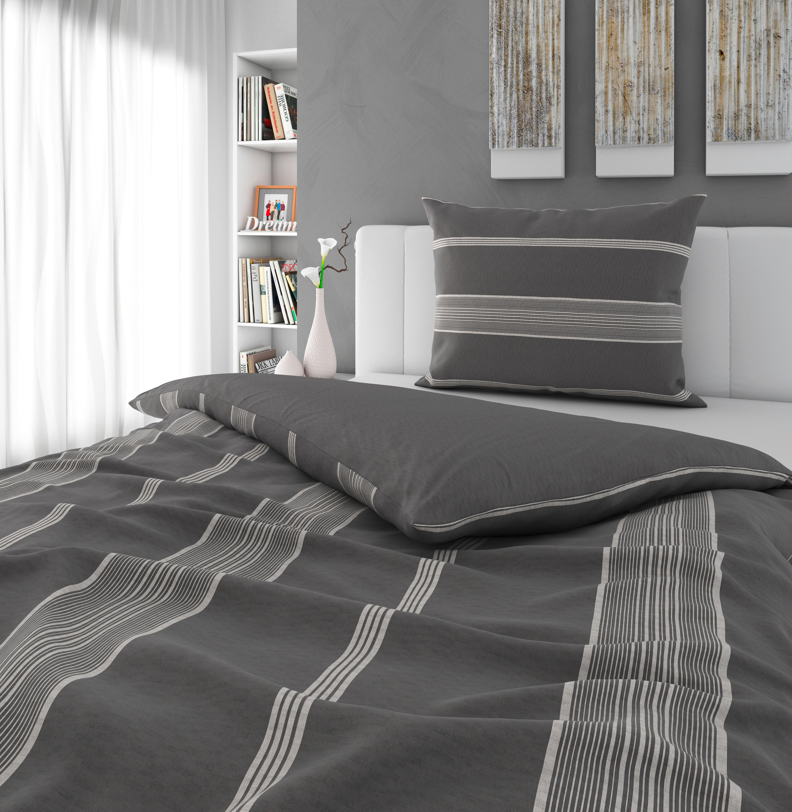 POVLEČENÍ, flanel, šedá, 140/200 cm - šedá, Konvenční, textil (140/200cm) - Esposa
