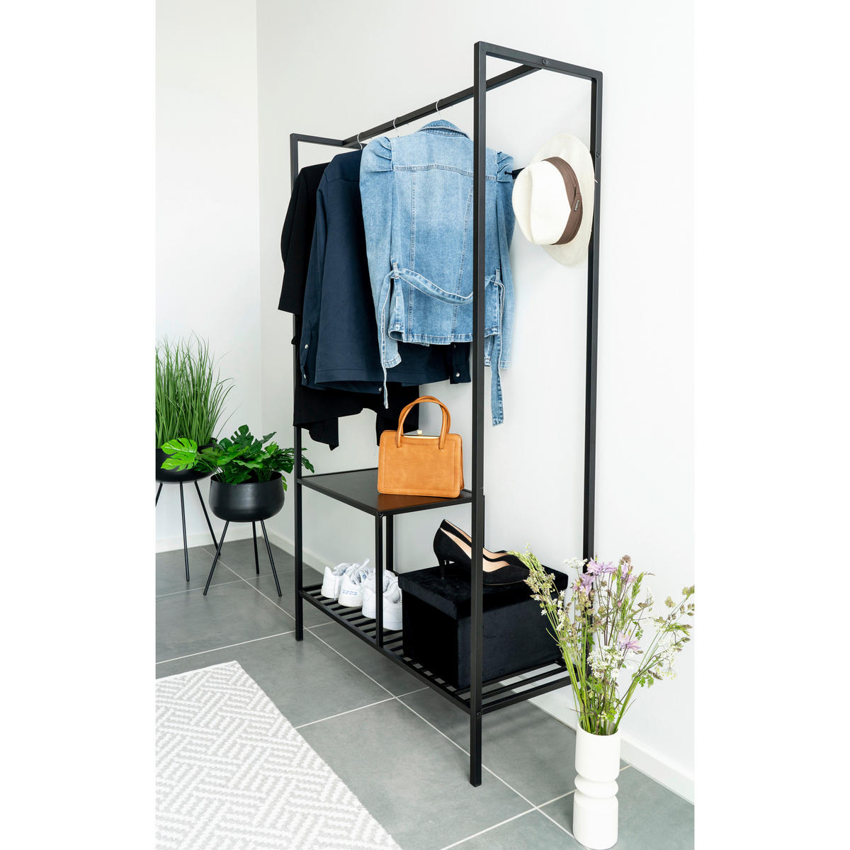 GARDEROBE  in 101/170/38 cm  - Schwarz, Basics, Holzwerkstoff/Metall (101/170/38cm) - MID.YOU