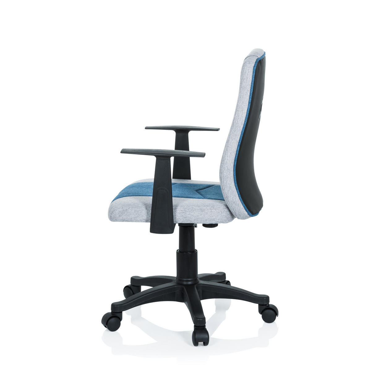 JUGENDDREHSTUHL Blau, Grau  - Blau/Schwarz, Basics, Kunststoff (55/95-105/45cm) - MID.YOU