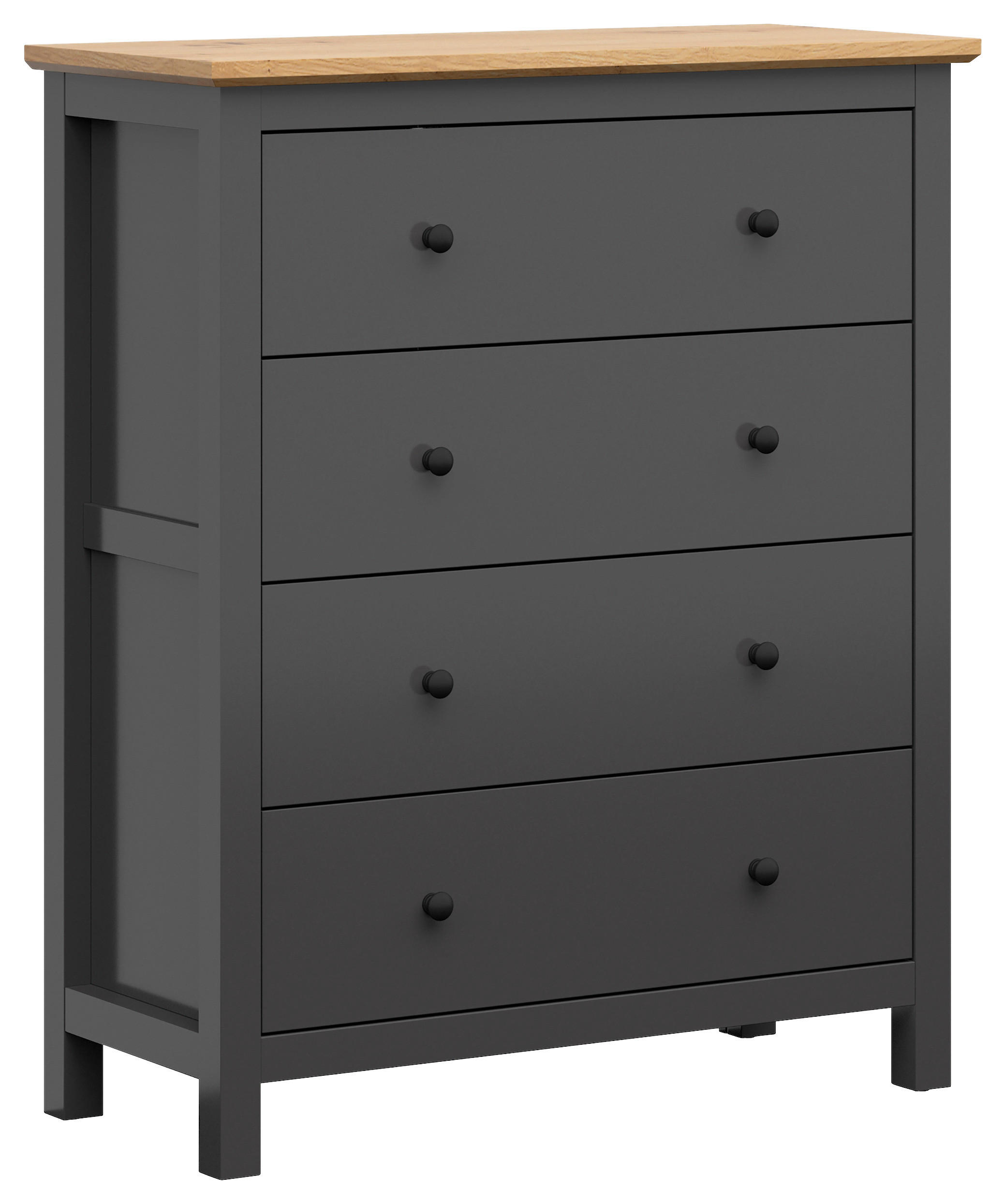 KOMMODE  in 101/120/44 cm  - Graphitfarben/Schwarz, Design, Holzwerkstoff/Kunststoff (101/120/44cm)