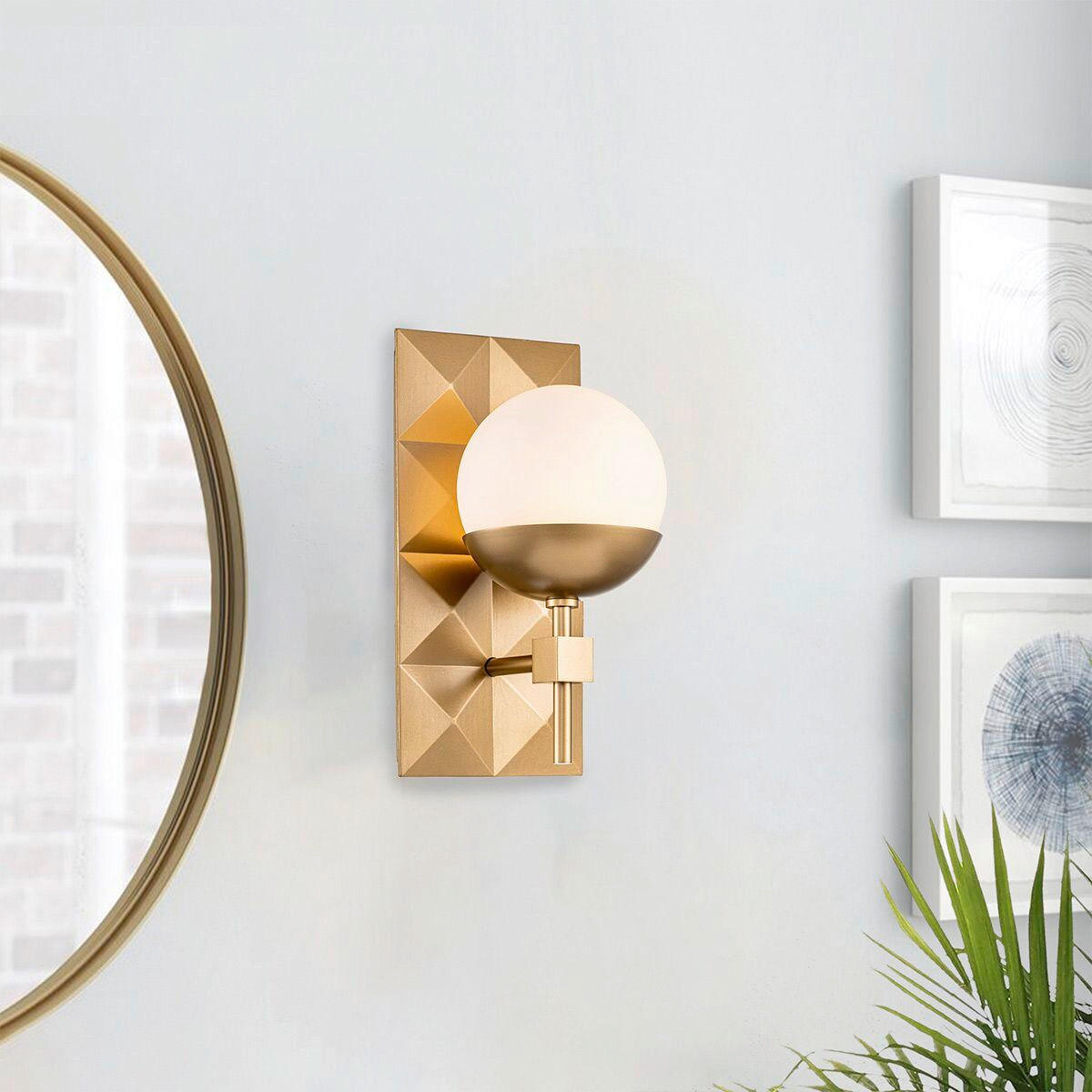 WANDLEUCHTE Deco  30,5/15,2/17,1 cm  - Goldfarben, Design, Glas/Metall (30,5/15,2/17,1cm) - Elstead Lighting