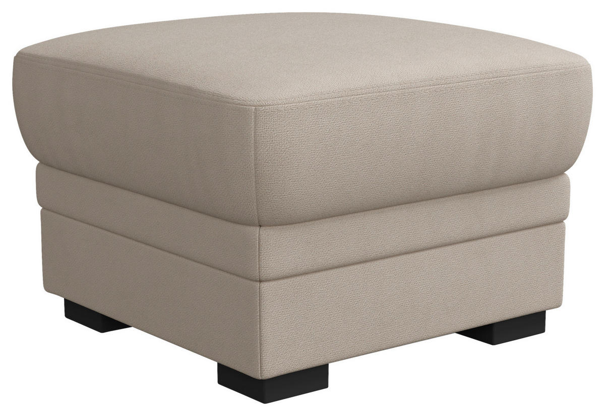 HOCKER in Textil Beige  - Beige/Schwarz, Basics, Kunststoff/Textil (68/45/68cm) - MID.YOU