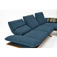 ECKSOFA in Flachgewebe Blau  - Blau/Schwarz, Design, Holz/Textil (314/159cm) - Dieter Knoll