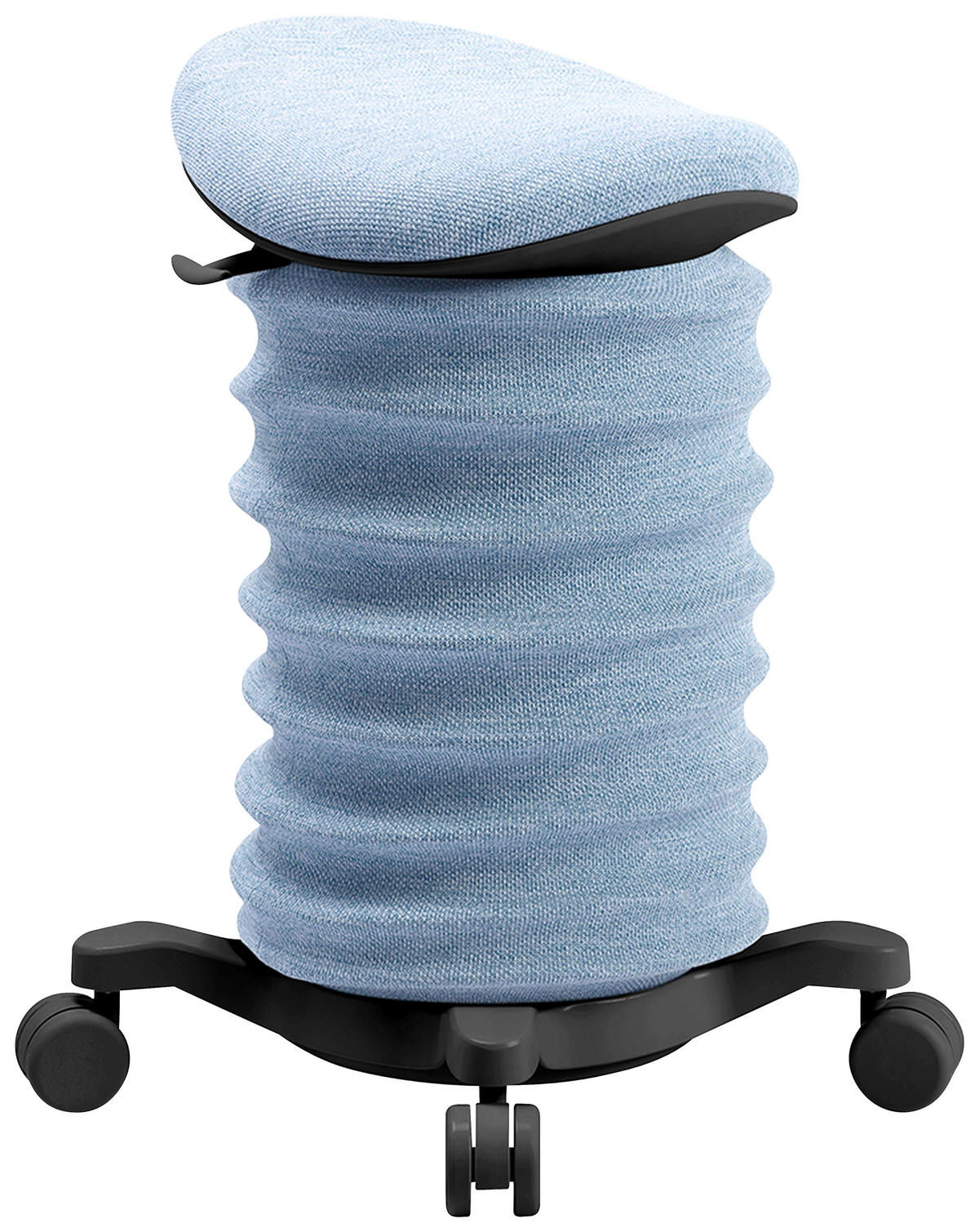 BÜROHOCKER Schwarz, Hellblau  - Schwarz/Hellblau, Design, Kunststoff/Textil (37,5/58-70/36cm) - Topstar