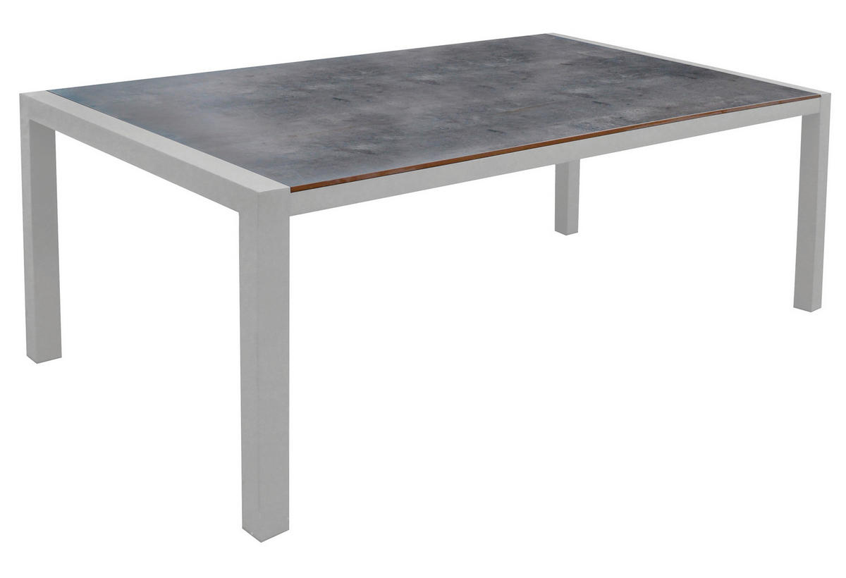GARTENSET beschichtet Aluminium  - Platinfarben/Anthrazit, Basics, Textil/Metall (180/98/74cm) - Acamp