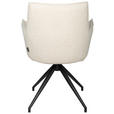 ARMLEHNSTUHL  Stoffauswahl, Sitzfläche 360° drehbar, automatische Rückholfunktion Jacquard  - Creme/Schwarz, Design, Textil/Metall (59/89.5/63cm) - Novel