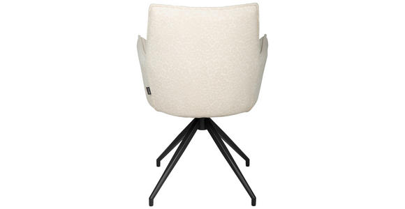 ARMLEHNSTUHL  Stoffauswahl, Sitzfläche 360° drehbar, automatische Rückholfunktion Jacquard  - Creme/Schwarz, Design, Textil/Metall (59/89.5/63cm) - Novel