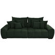 BIGSOFA Samt Dunkelgrün  - Dunkelgrün/Schwarz, KONVENTIONELL, Holz/Textil (280/67/120cm) - Carryhome
