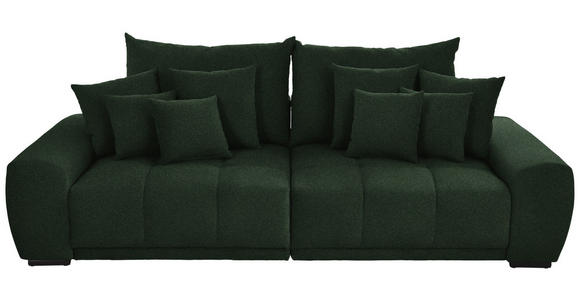 BIGSOFA Samt Dunkelgrün  - Dunkelgrün/Schwarz, KONVENTIONELL, Holz/Textil (280/67/120cm) - Carryhome