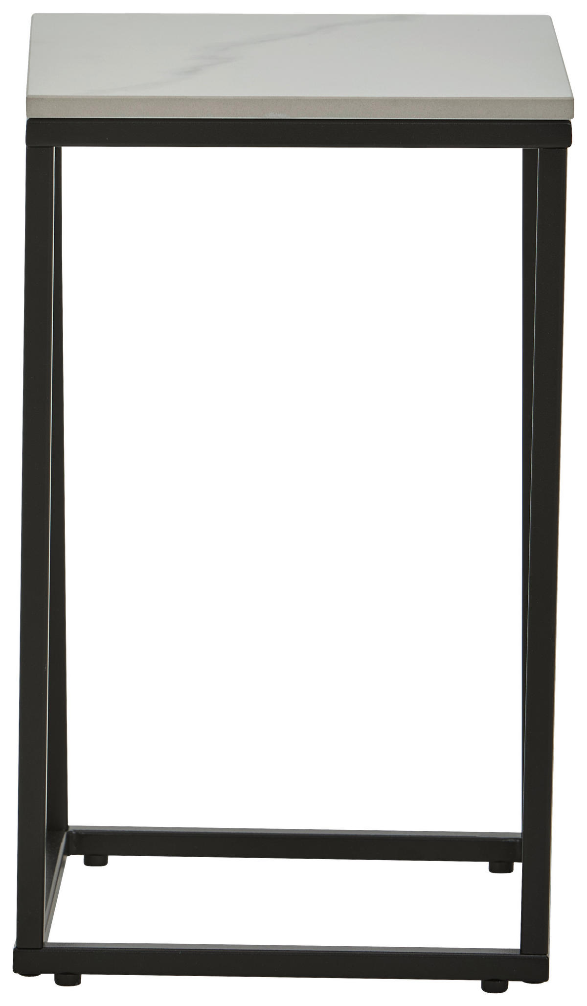 BEISTELLTISCH 25/25/40 cm Schwarz, Weiß quadratisch  - Schwarz/Weiß, Trend, Keramik/Metall (25/25/40cm) - Novel