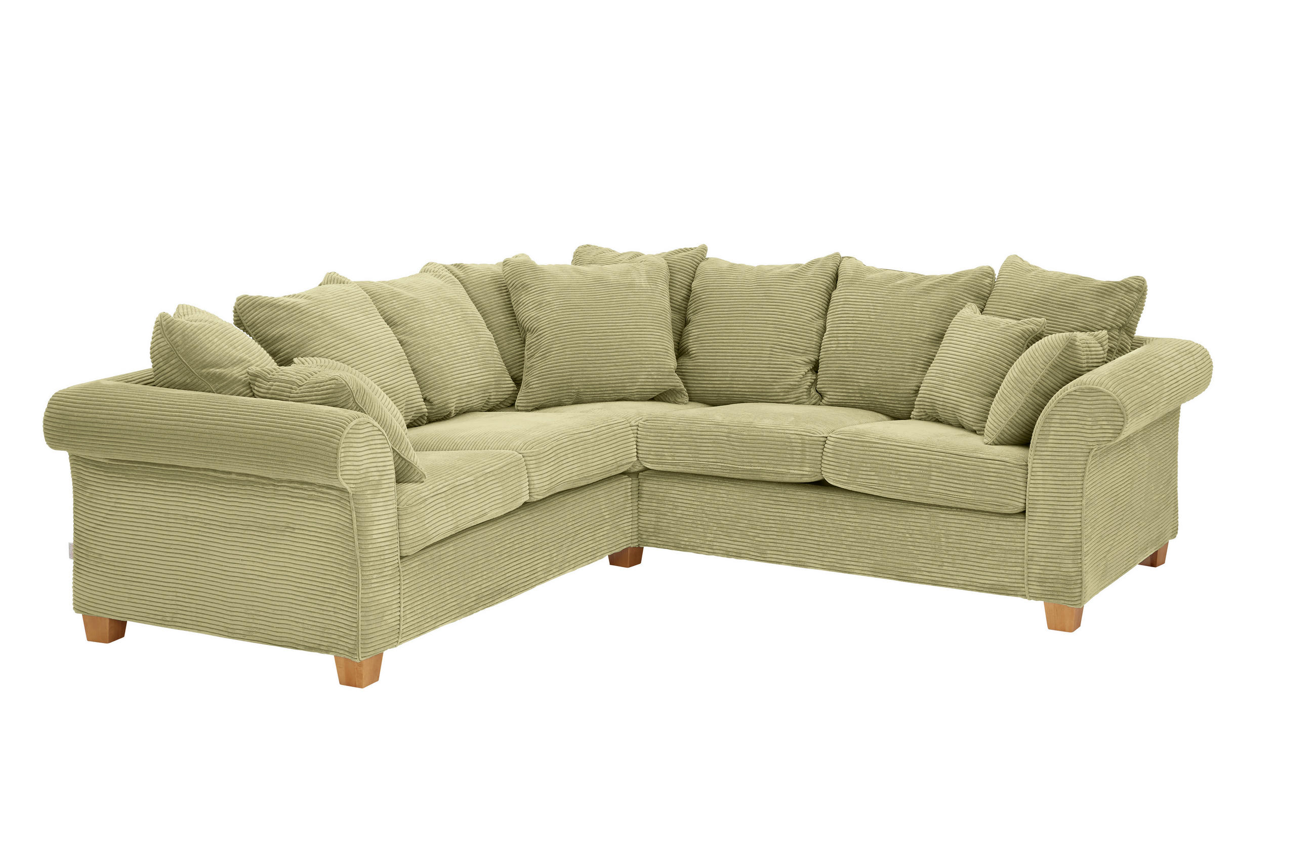 HÖRNSOFFA i manchester ljusgrön  - ljusgrön/ekfärgad, Lifestyle, trä/textil (250/250cm) - Livetastic