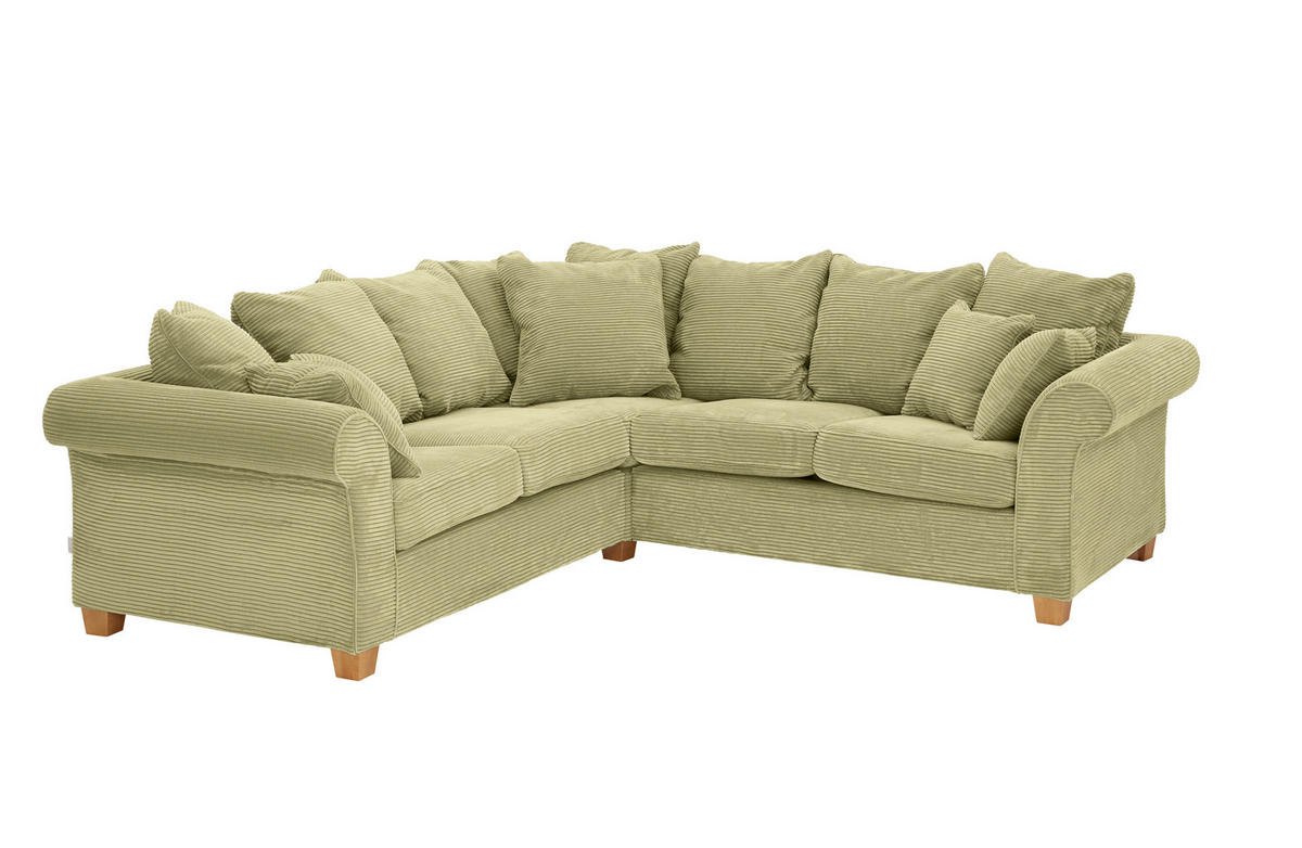 HÖRNSOFFA i manchester ljusgrön  - ljusgrön/ekfärgad, Lifestyle, trä/textil (250/250cm) - Livetastic