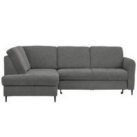 ECKSOFA in Chenille Dunkelgrau  - Dunkelgrau/Schwarz, Modern, Holz/Textil (184/241cm) - Carryhome