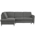 ECKSOFA in Chenille Dunkelgrau  - Dunkelgrau/Schwarz, MODERN, Holz/Textil (184/241cm) - Carryhome