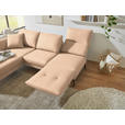 ECKSOFA  in Flachgewebe Lachsfarben  175-224/255-365 cm  - Schwarz/Lachsfarben, Design, Textil/Metall (175-224/255-365cm) - Dieter Knoll