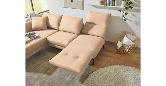 ECKSOFA  in Flachgewebe Lachsfarben  175-224/255-365 cm  - Schwarz/Lachsfarben, Design, Textil/Metall (175-224/255-365cm) - Dieter Knoll