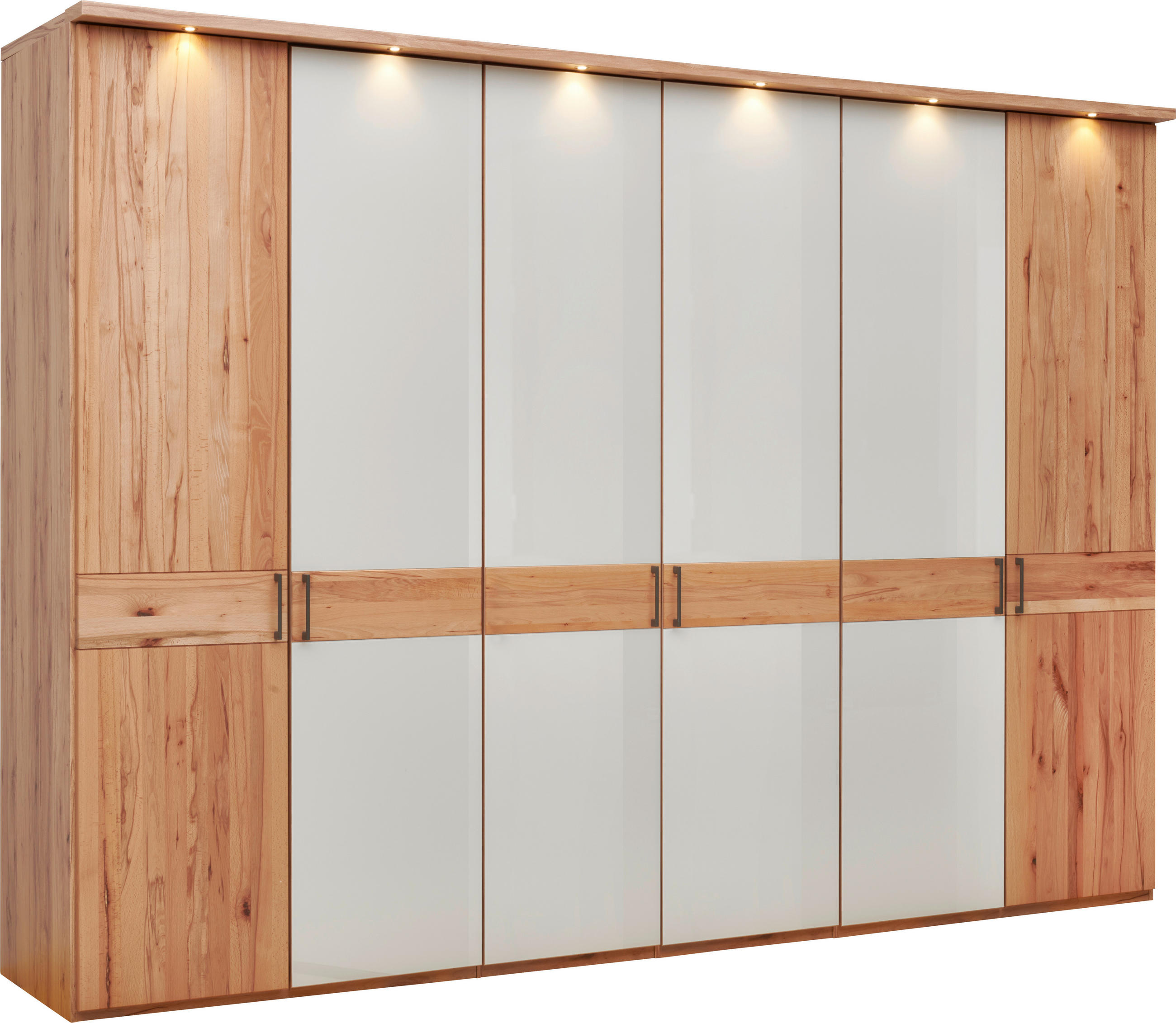 DREHTÜRENSCHRANK  in Kernbuche  - Schieferfarben/Kernbuche, KONVENTIONELL, Glas/Holz (300/216/58cm) - Venda