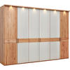 DREHTÜRENSCHRANK  in Kernbuche  - Schieferfarben/Kernbuche, KONVENTIONELL, Glas/Holz (300/216/58cm) - Venda