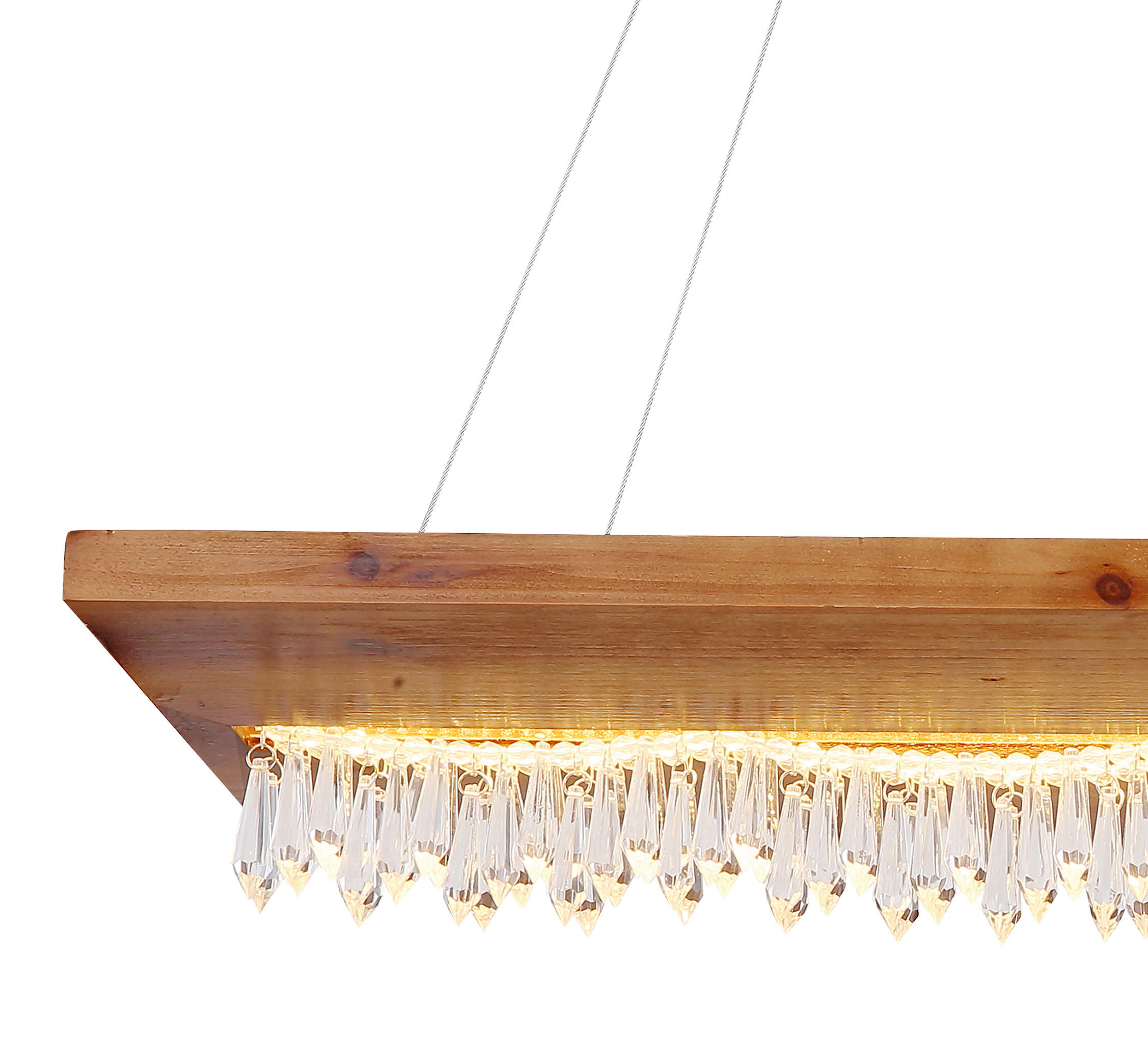 LED-HÄNGELEUCHTE  - Opal/Schwarz, Design, Holz/Kunststoff (100/25/145cm) - Globo