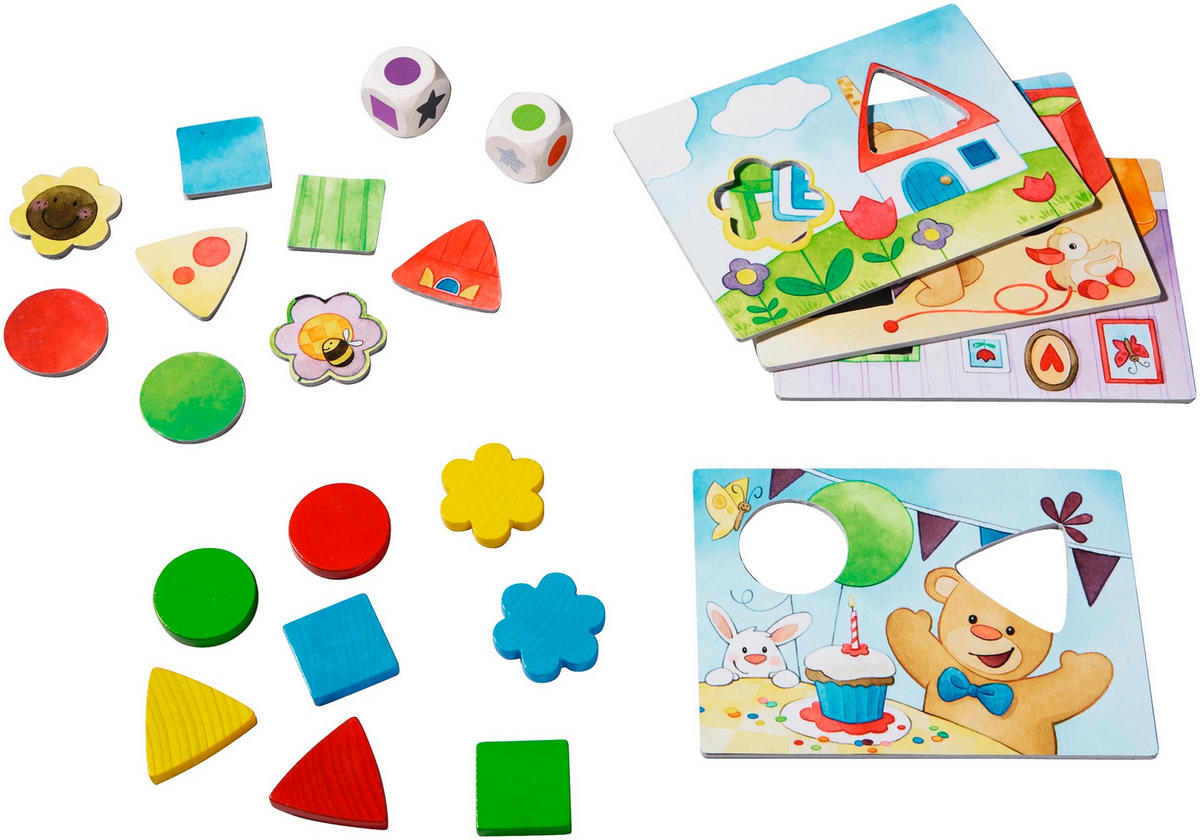 LERNSPIEL Teddys Farben und Formen  - Mooreichefarben, Basics, Karton/Holz (16/24cm) - Haba