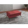 HOCKERLeder Rot  - Rot/Schwarz, Konventionell, Leder/Metall (102/47/69cm) - Sit & More