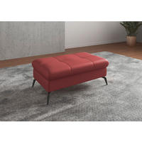HOCKERLeder Rot  - Rot/Schwarz, Konventionell, Leder/Metall (102/47/69cm) - Sit & More