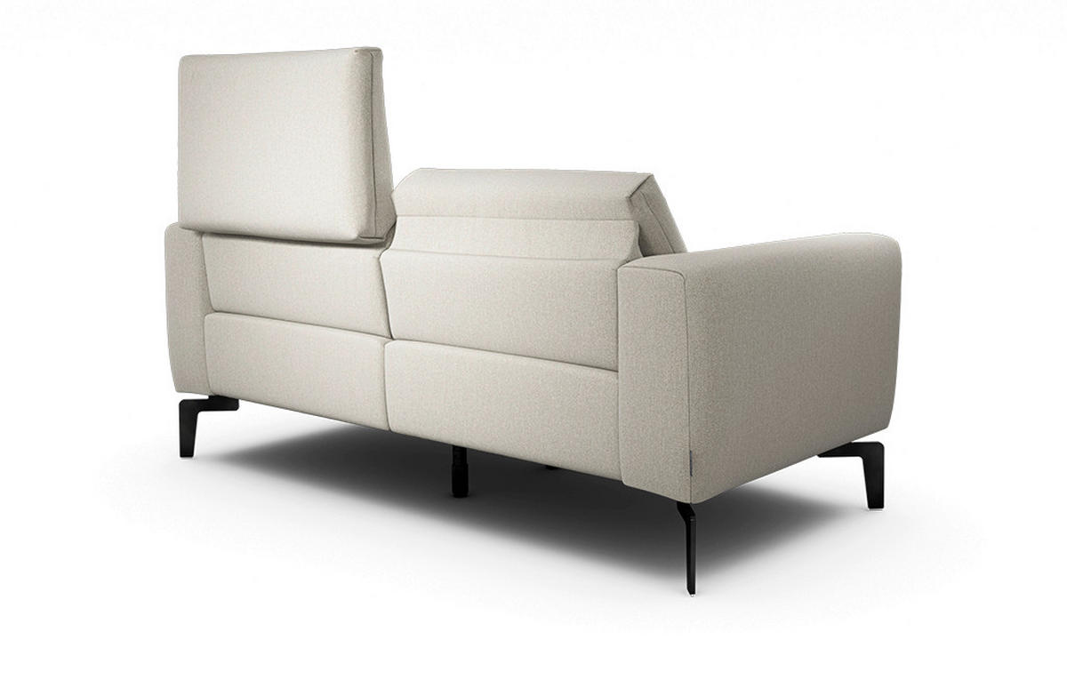 2-SITZER-SOFA Chenille Naturfarben  - Schwarz/Naturfarben, Design, Textil/Metall (180/86/86-94cm) - SENSOO