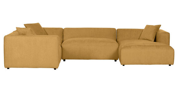 WOHNLANDSCHAFT  in Chenille Senfgelb  - Senfgelb/Schwarz, MODERN, Kunststoff/Textil (225/356/178cm) - Carryhome